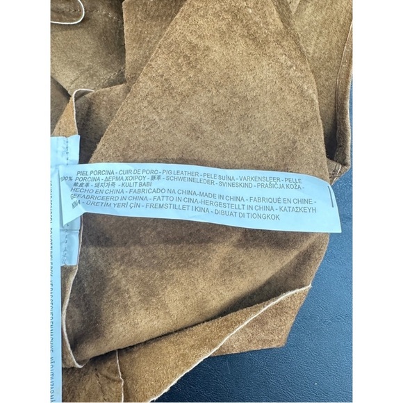 NWT tags Zara Brown Suede Lace-Up Vest size small. - Picture 6 of 6